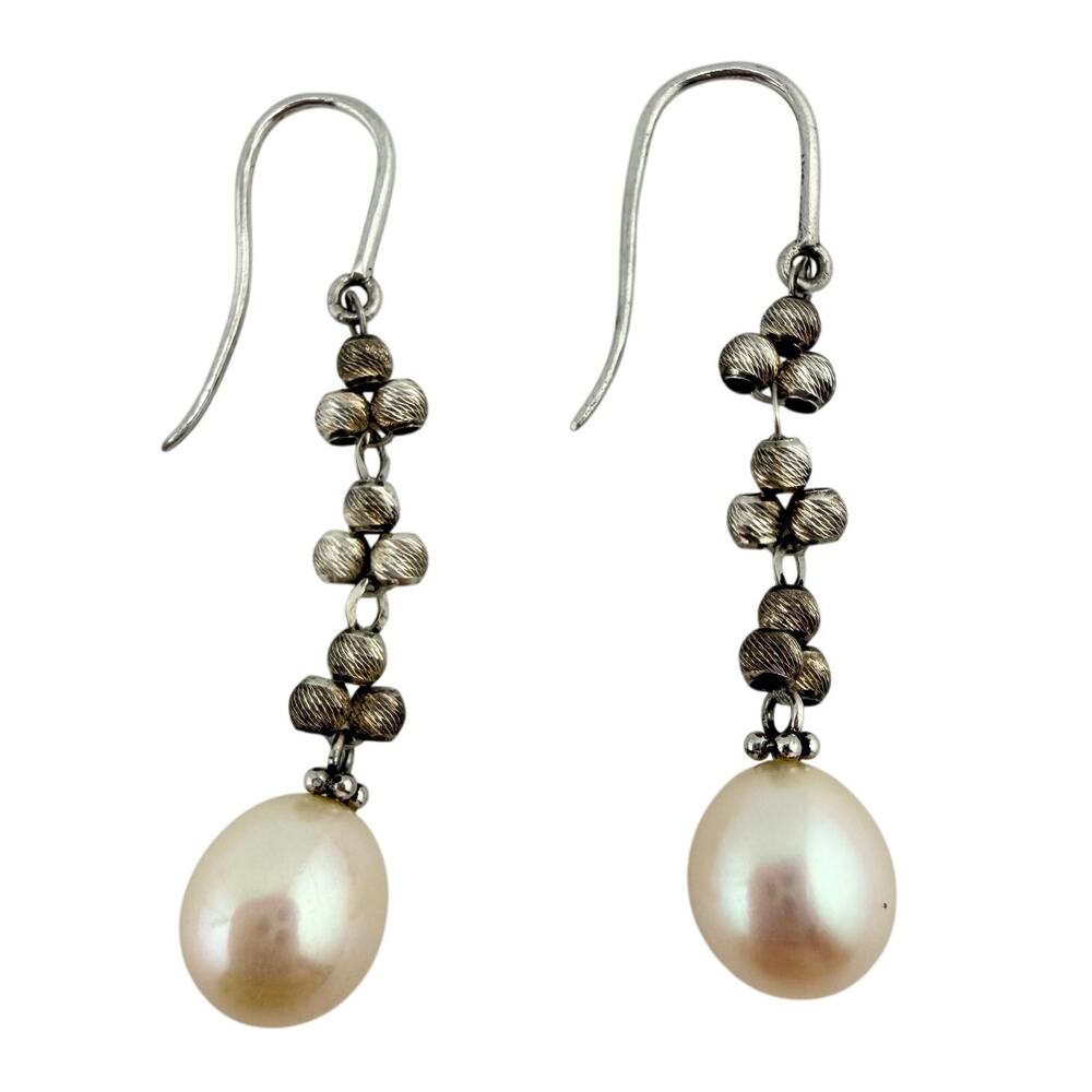 925 Sterling Silver Freshwater Pearl Imperial Pearl Syndicate 1.75" Earrings